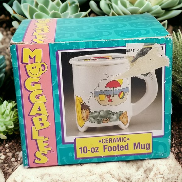 1991 Muggables Ceramic Footed Coffee Mug Humorous Collection Tea Hot Coco Cup - Picture 9 of 9